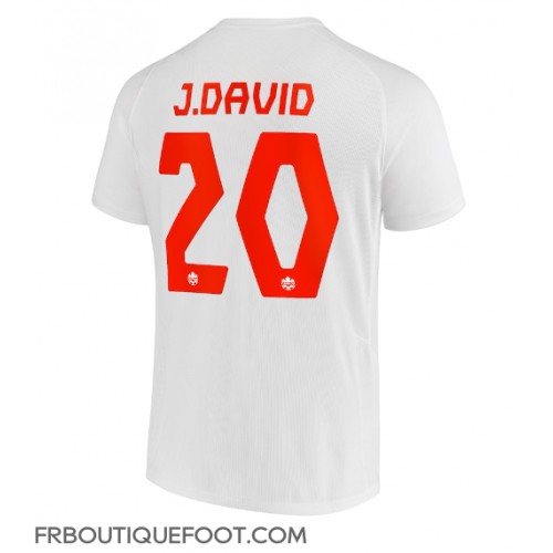 Maillot de foot Canada Jonathan David #20 Extérieur vêtements Monde 2022 Manches Courtes